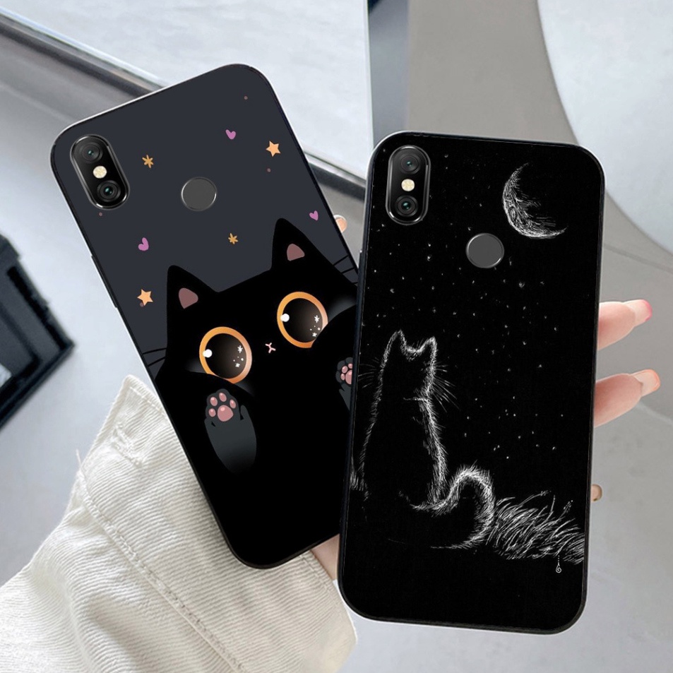 Ốp lưng xiaomi redmi note 6 pro / redmi note 6 / redmi note 7 , redmi 7 pro in hình chú mèo đen trắng cute phô mai que 2