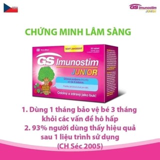 GS Imunostim Junior Tăng đề kháng Tăng cường sức khỏe đường hô hấp Hộp 20 Viên