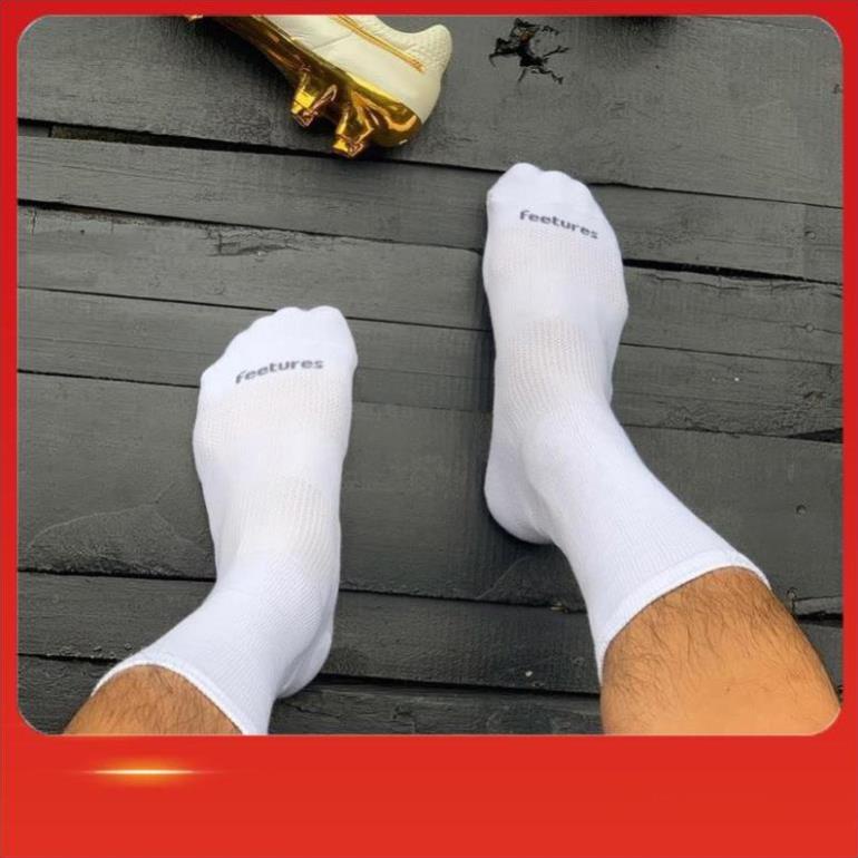 Tất vớ thể thao đá bóng Feetures cho nam nữ cổ ngắn lửng dài 83% cotton hàng dệt kim cao cấp xuất kh