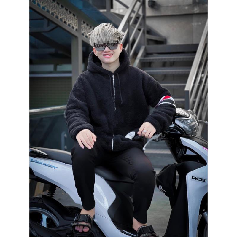 Áo khoác lông thome chất lông mượt 2 mặt có mũ thiết kế hot nhất mùa đông năm