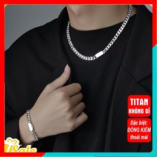[Khắc Tên] Dây chuyền nam nữ mặt trơn, Vòng tay nam nữ mặt trơn titan phong cách hiphop cá tính