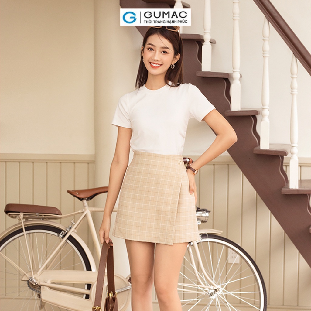 Áo thun ôm nhún eo thời trang GUMAC ATD06033