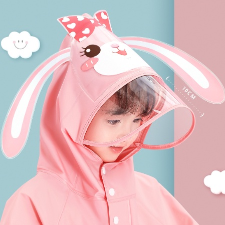 Áo Mưa Trẻ Em, Áo Mưa Cho Bé Thiết Kế Khóa Kéo, Họa Tiết 3D Chất Liệu EVA  An Toàn, Siêu Dai