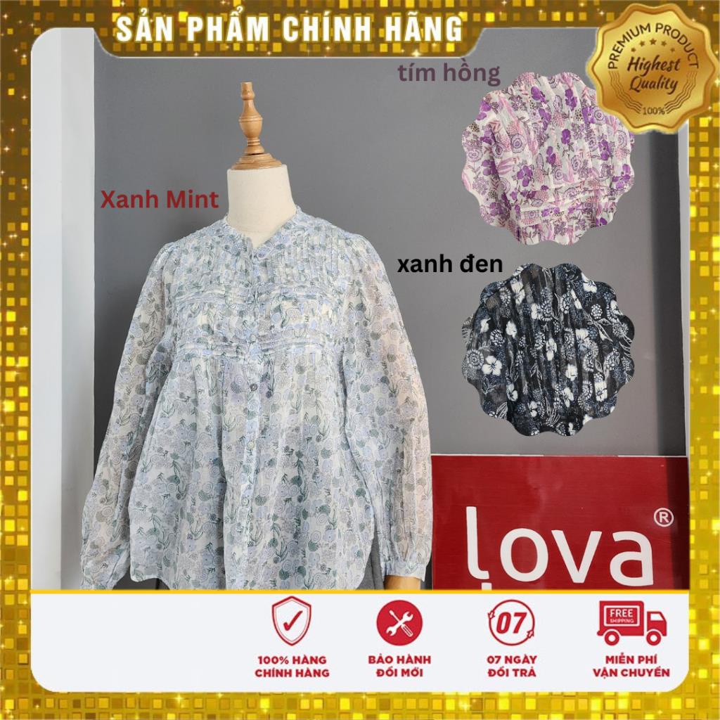 [ Xanh Mint đã hết ] Áo sơ mi bèo thô đũi form rộng siêu hot Lovadova 23B02C004