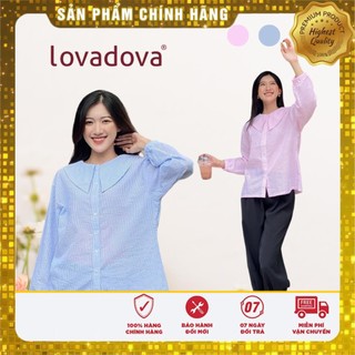 Áo sơ mi kiểu nữ Lovadova màu Hồng và Xanh - 22B07C001