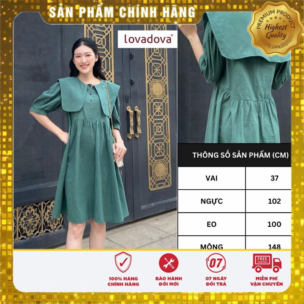 Đầm kiểu nữ màu xanh - Lovadova 22D09C001