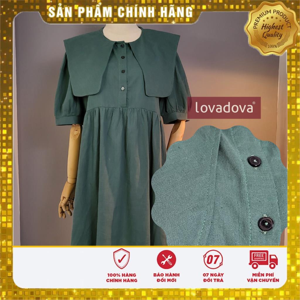 Đầm kiểu nữ màu xanh - Lovadova 22D09C001