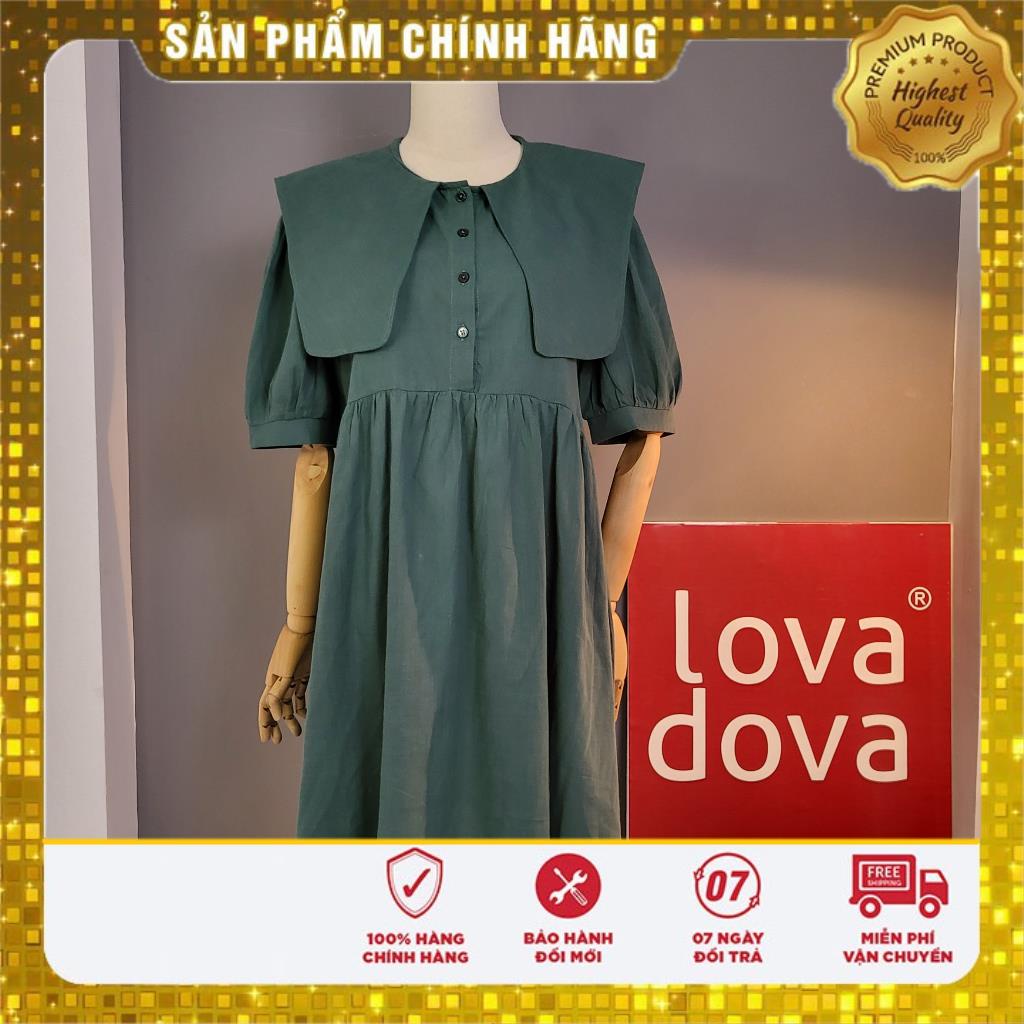 Đầm kiểu nữ màu xanh - Lovadova 22D09C001