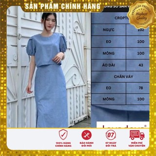 Set áo croptop phối chân váy xẻ Lovadova 23D03C004