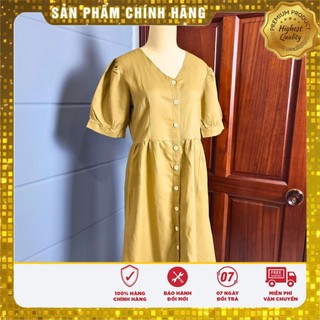 Đầm suông cổ tim tay nhún - Lovadova 23D03C005