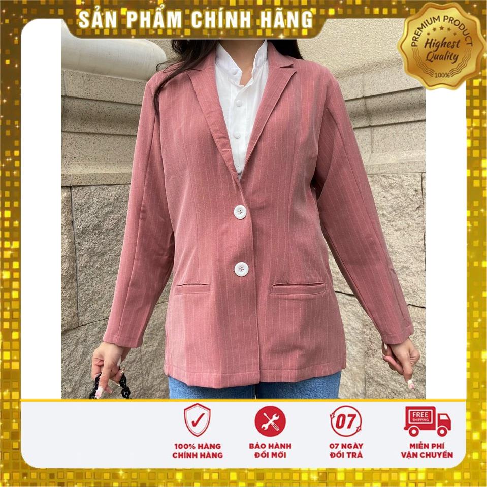 Áo khoác Vest sọc hồng - 22O09C001