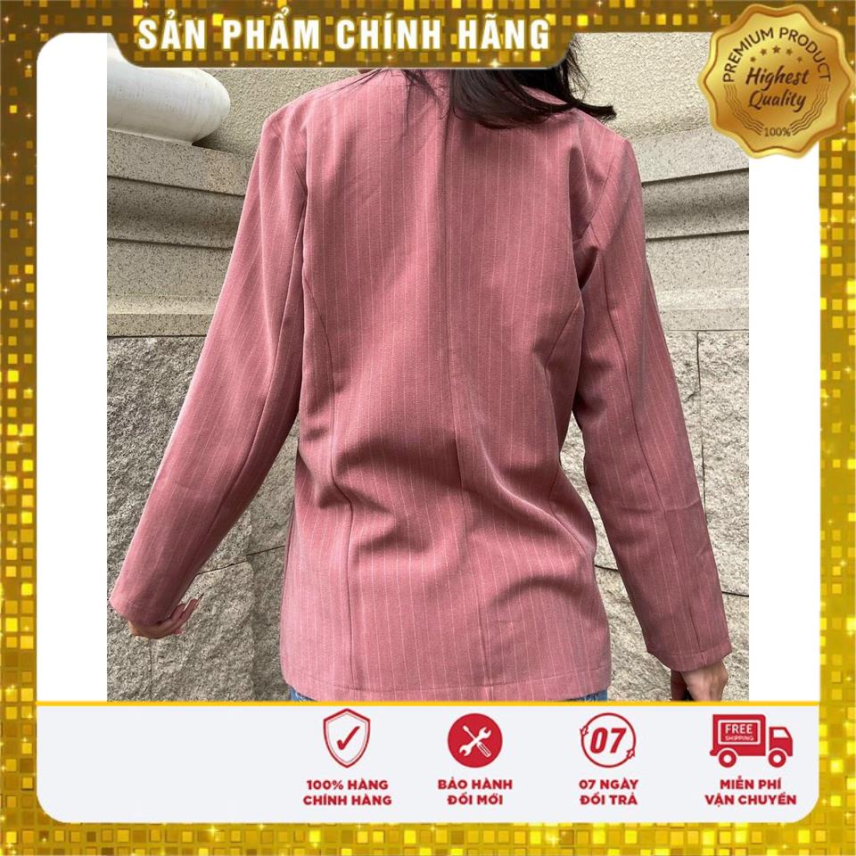 Áo khoác Vest sọc hồng - 22O09C001