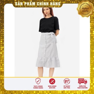Chân Váy, Cách Điệu Có Khuy, Tà Váy Xòe, Dây Buộc Bên Hông, Màu Trắng Xanh - Lovadova 20S12C001
