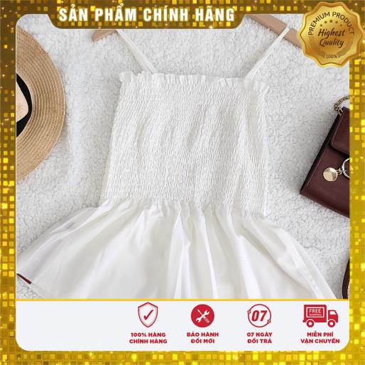 Áo Kiểu, Hai Dây,mNhún Thun, Màu Trắng - Lovadova 19B04C001