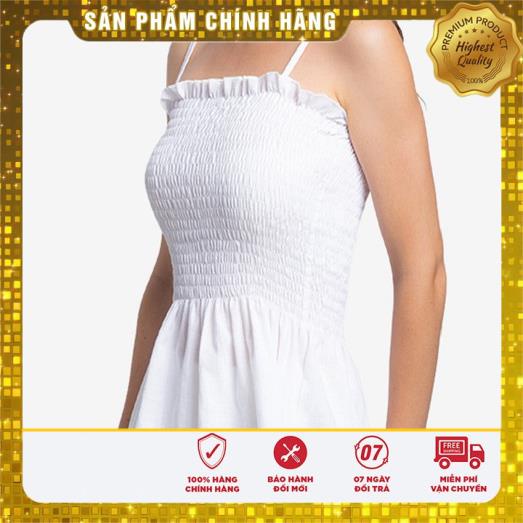 Áo Kiểu, Hai Dây,mNhún Thun, Màu Trắng - Lovadova 19B04C001