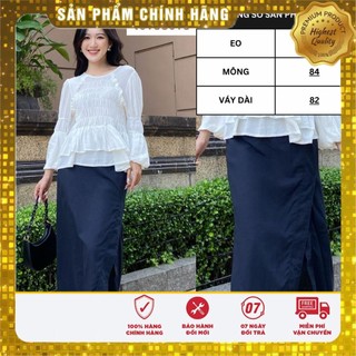 Chân váy xẻ màu màu xanh Navy - Lovadova 20S07C006