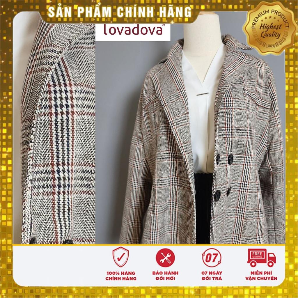 Áo blazer họa tiết màu nâu - Lovadova 22O11C002