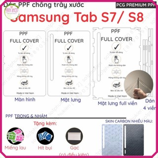 Dán PPF & Vân Carbon samsung tab s7 / tab s8 màn hình, mặt lưng, full viền