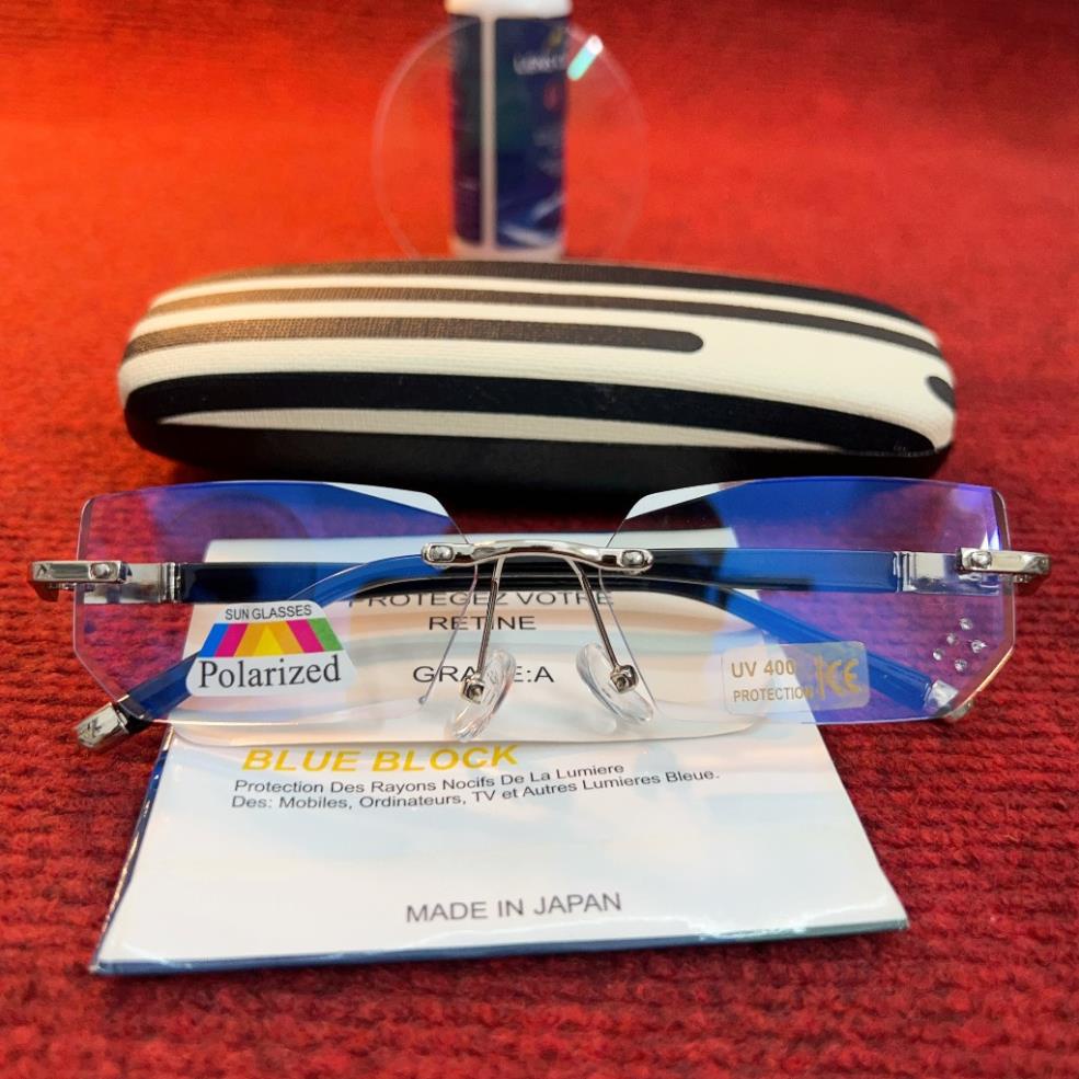 Kính mát thời trang nam nữ 0 độ  tròng Nhật siêu sáng chống bụi, đi đường, chống UV làm việc văn phò