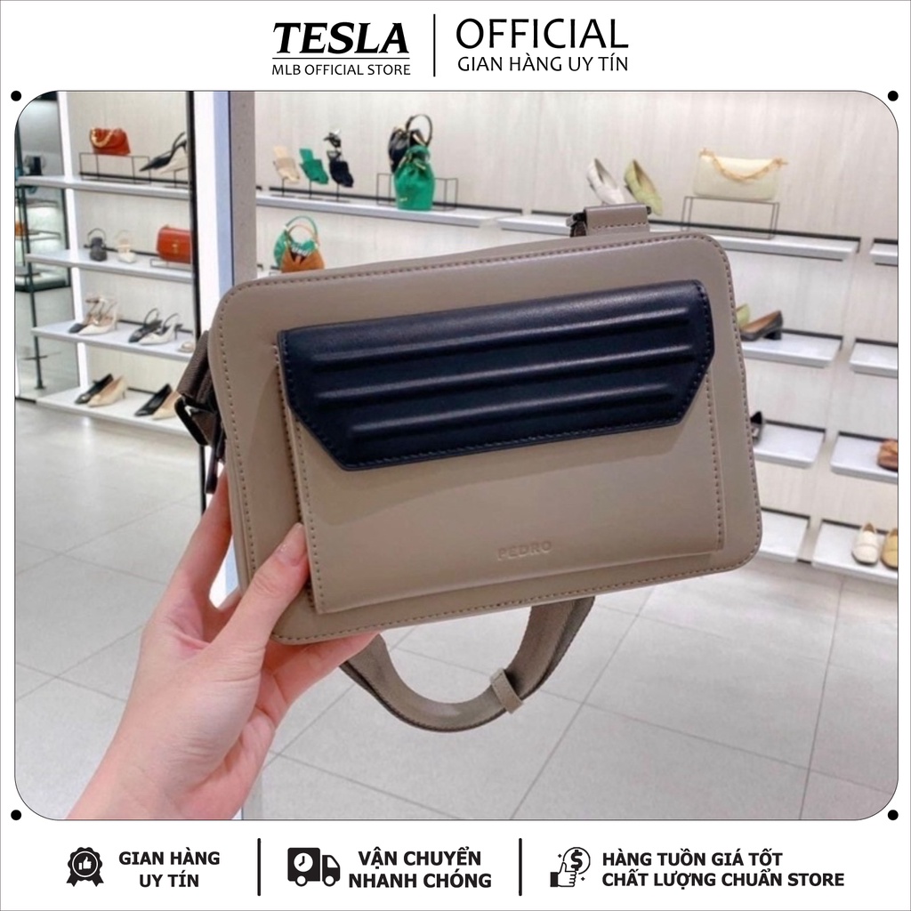 Túi da đeo chéo Pedro Nam da thật 100% bao check so AUTH, đủ code tem tag túi giấy hãng
