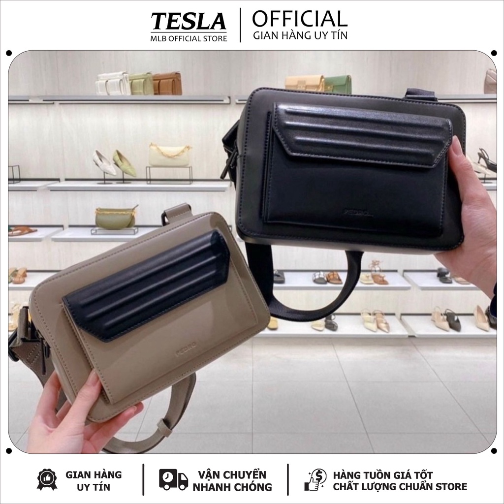 Túi da đeo chéo Pedro Nam da thật 100% bao check so AUTH, đủ code tem tag túi giấy hãng
