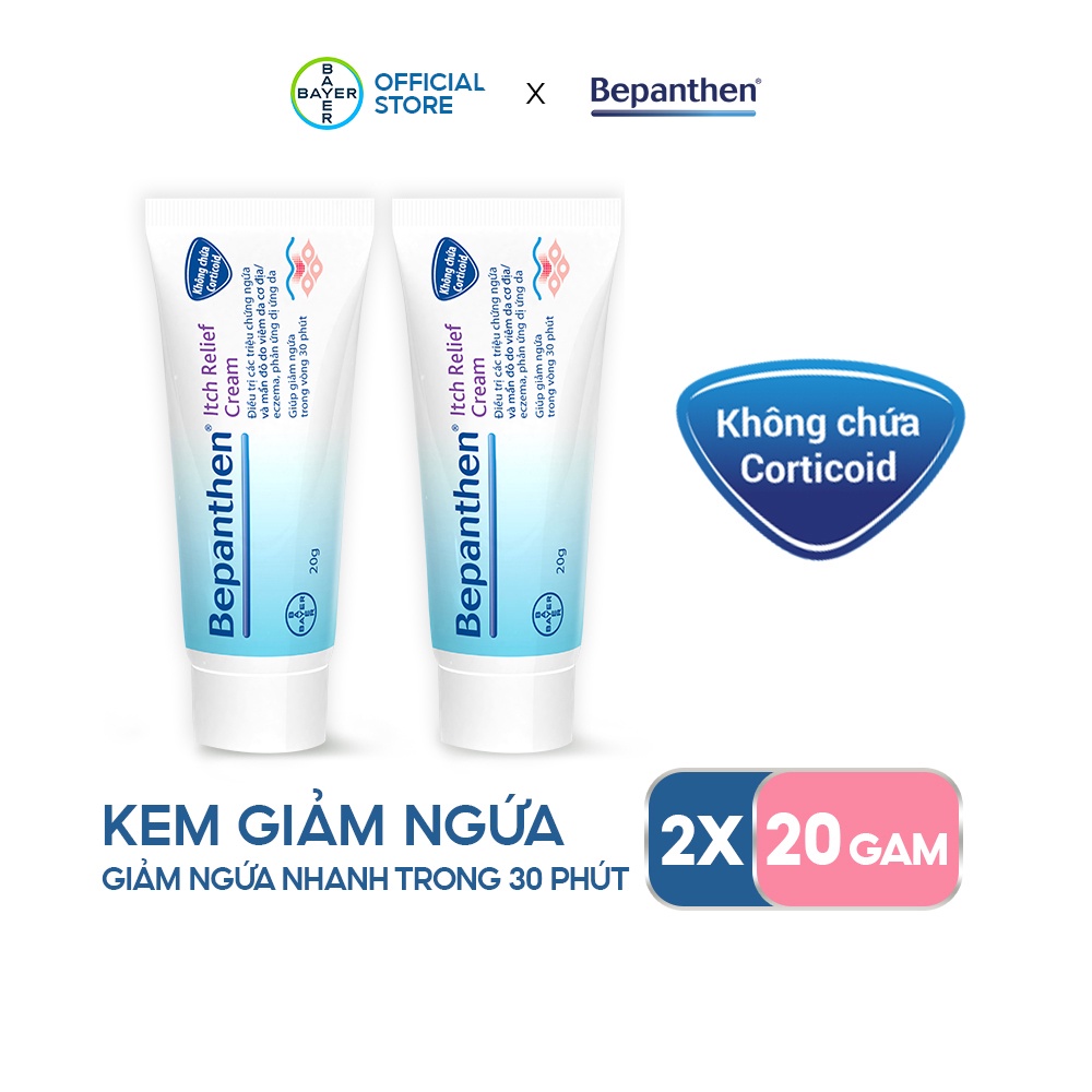 Combo 2 Kem Giảm Ngứa BEPANTHEN Itch Relief Cream 20G x2 Giảm Ngứa Nhanh Trong 30 Phút