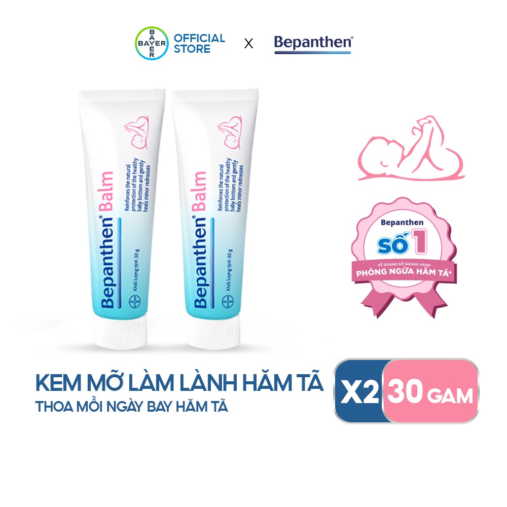 Bộ 2 tuýp kem chống hăm Bepanthen Balm dạng kem mỡ 30g/tuýp