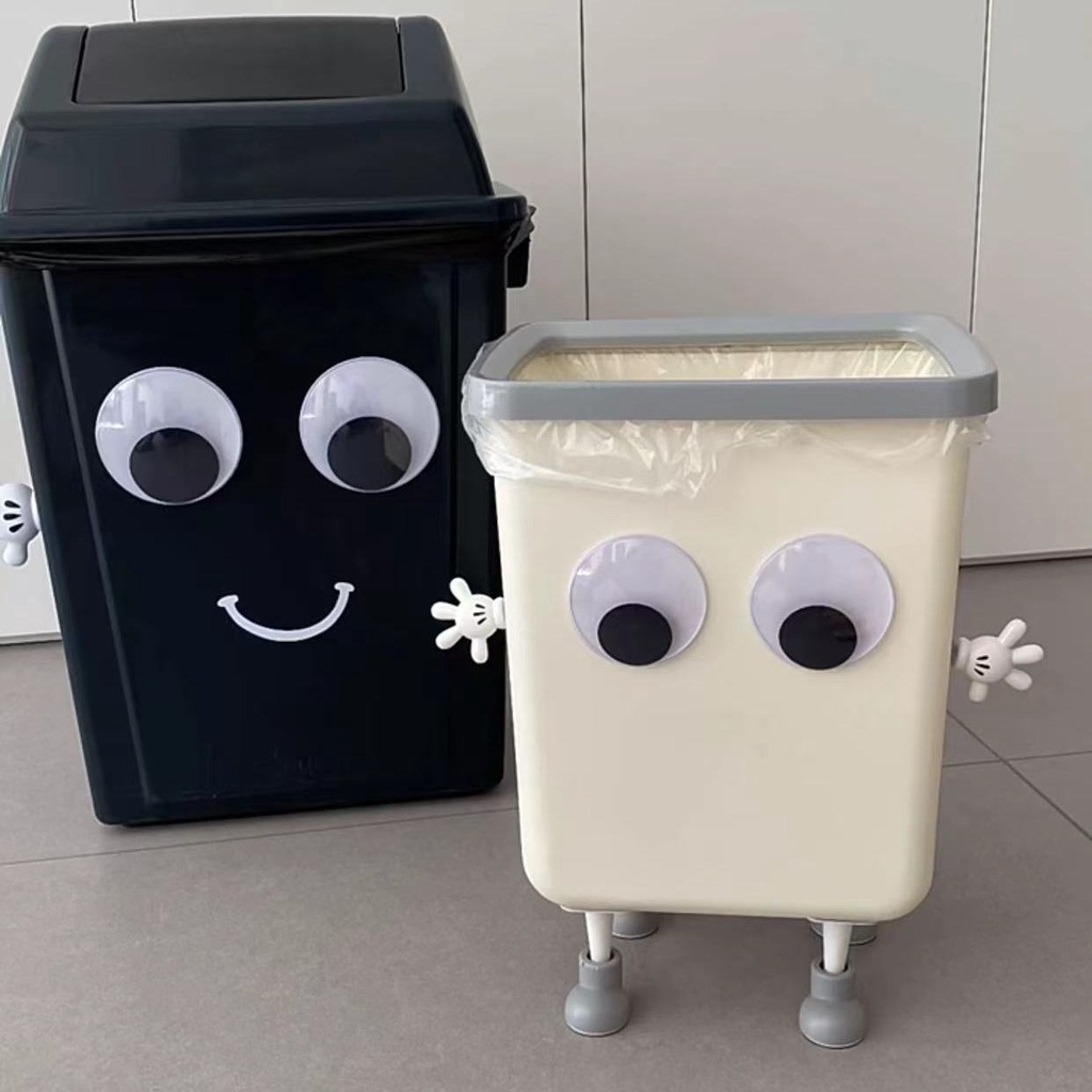Thùng Rác xiaohongshu Mắt To Sáng Tạo Dễ Thương Cho Phòng Khách Nhà Bếp