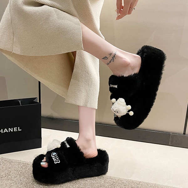 Dép Lông Đế Dày Thời Trang Thu Đông 2023 Cho Nữ Dễ Thương