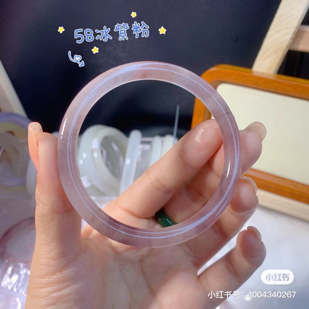 Kính Vòng Tay Hình Tròn Bằng Ngọc Bích Giả Dày Dặn Phong Cách xiaohongshu Cho Nữ