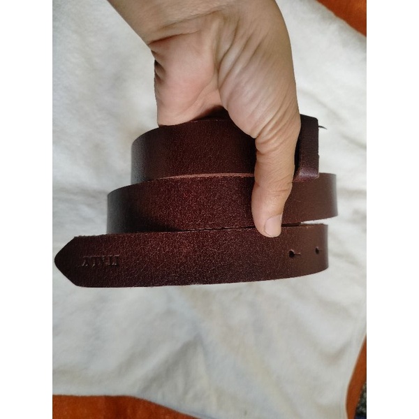 =>Dây Thắt lưng nam da bò thật không mặt khoá bản 3cm