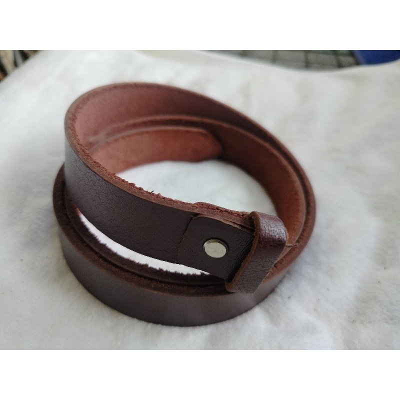 =>Dây Thắt lưng nam da bò thật không mặt khoá bản 3cm