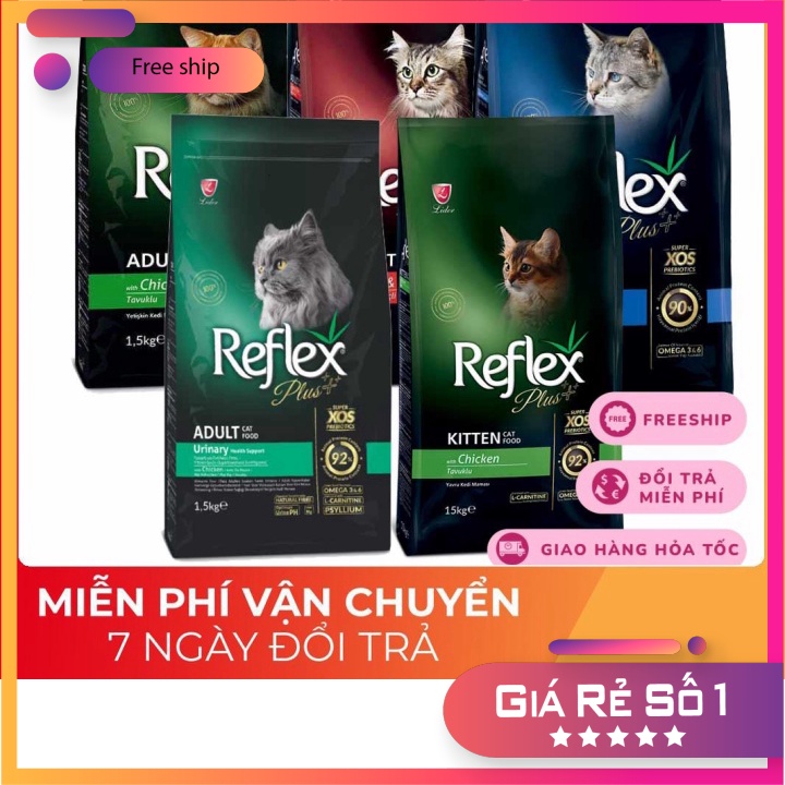 Thức Ăn Hạt Cho Mèo Lớn Reflex Plus Adult Chicken/ Salmon/ Urinary/ Hairball/ Choosy