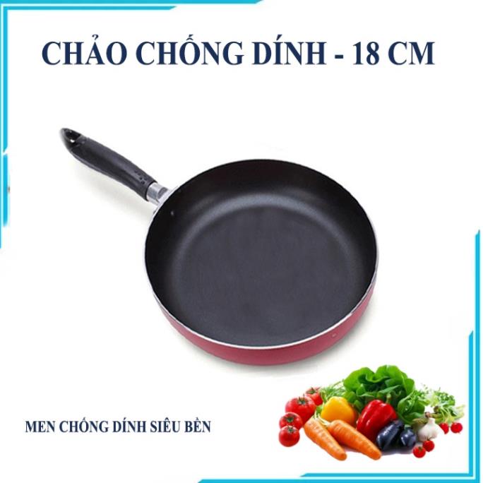 Chảo 2 quai 22cm sâu lòng và chảo 1 quai 18cm chống dính cao cấp siêu Đẹp