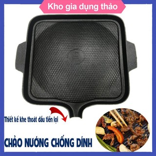 Chảo nướng vuông chống dính cho bếp gas bếp cồn - Vĩ Nướng Men Vuông Chống Dính Cao Cấp 30cm