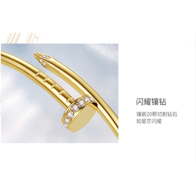 Vòng Đeo Tay Bằng Thép Titan Đính Kim Cương Vàng Hồng Phong Cách Nhật Bản Độc Đáo Không Phai Màu