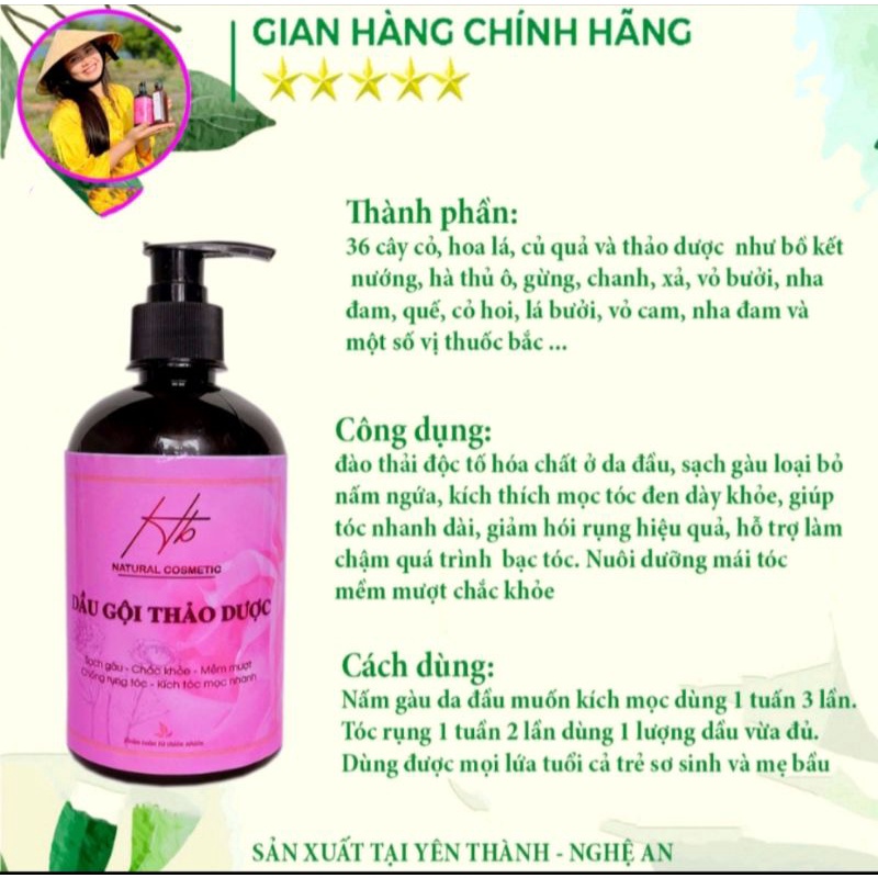 Dầu gội thảo dược Hiền Bùi, chống rụng tóc, chống gàu, chống nhờn bết rít
