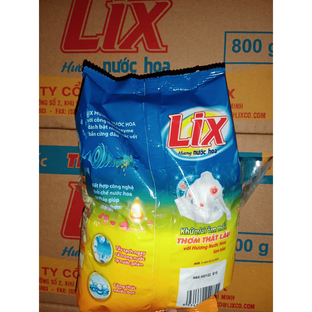 Combo 2 Gói Bột Giặt LIX Đậm Đặc Hương Nước Hoa 800g