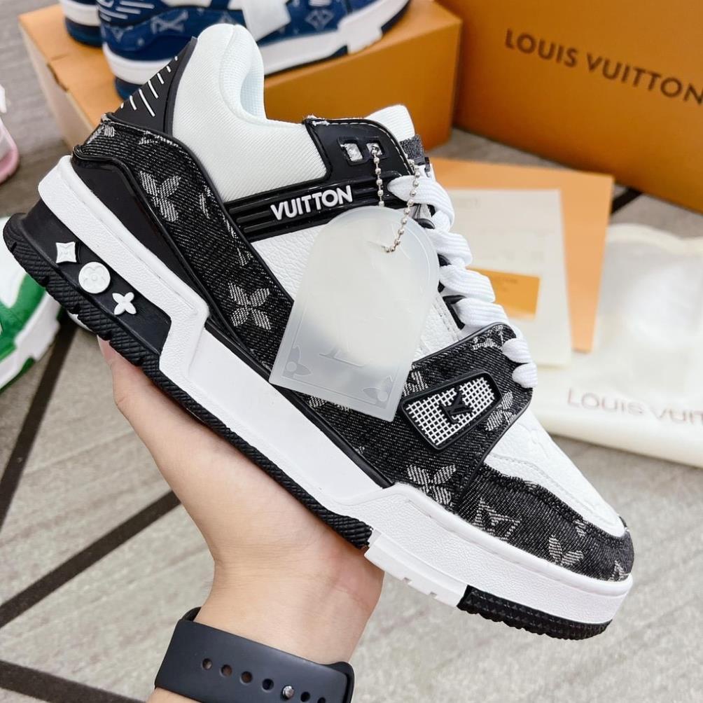 Giày LV Trainer, Giày Louiis_Vuitton Trainer Black White  Full phụ kiện Hàng Đẹp Full Box