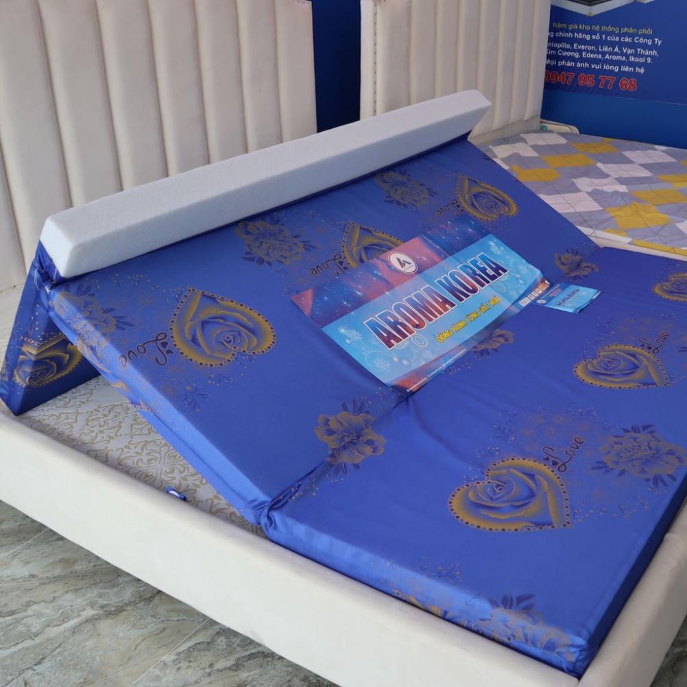 Nệm Gấp 3 Bông Ép Aroma Korea - Chính Hãng - Êm Ái - Bảo Hành 5 năm - Nhiều Màu Giao Ngẫu Nhiên Free Ship TPHCM