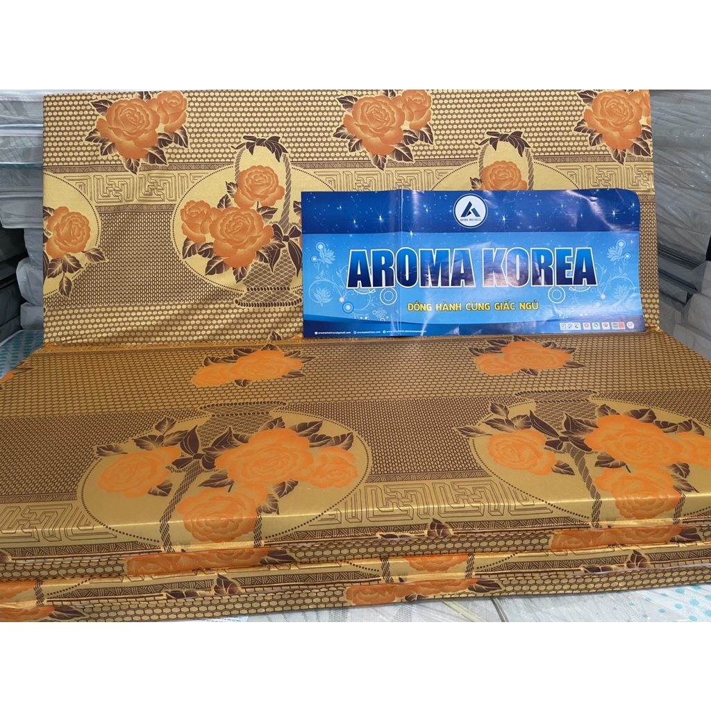 Nệm Gấp 3 Bông Ép Aroma Korea - Chính Hãng - Êm Ái - Bảo Hành 5 năm - Nhiều Màu Giao Ngẫu Nhiên Free Ship TPHCM