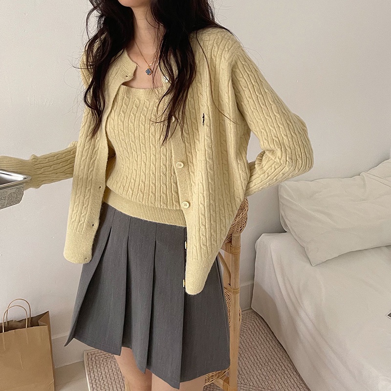 Áo Khoác cardigan Dệt Kim Phong Cách Hàn Quốc Thời Trang Mùa Thu 2023 Mới