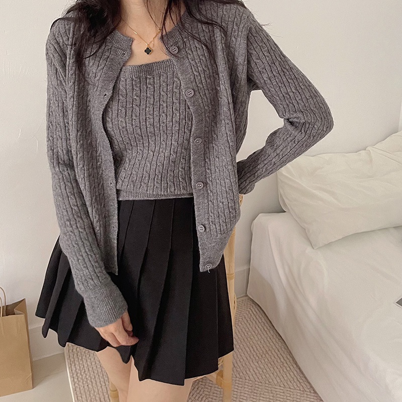 Áo Khoác cardigan Dệt Kim Phong Cách Hàn Quốc Thời Trang Mùa Thu 2023 Mới