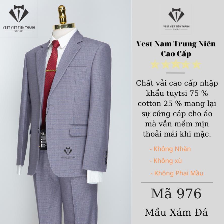 Bộ vest nam trung niên suất khẩu khẩu chất liệu tuýt si nhập khẩu ấn độ  vest việt tiến thành