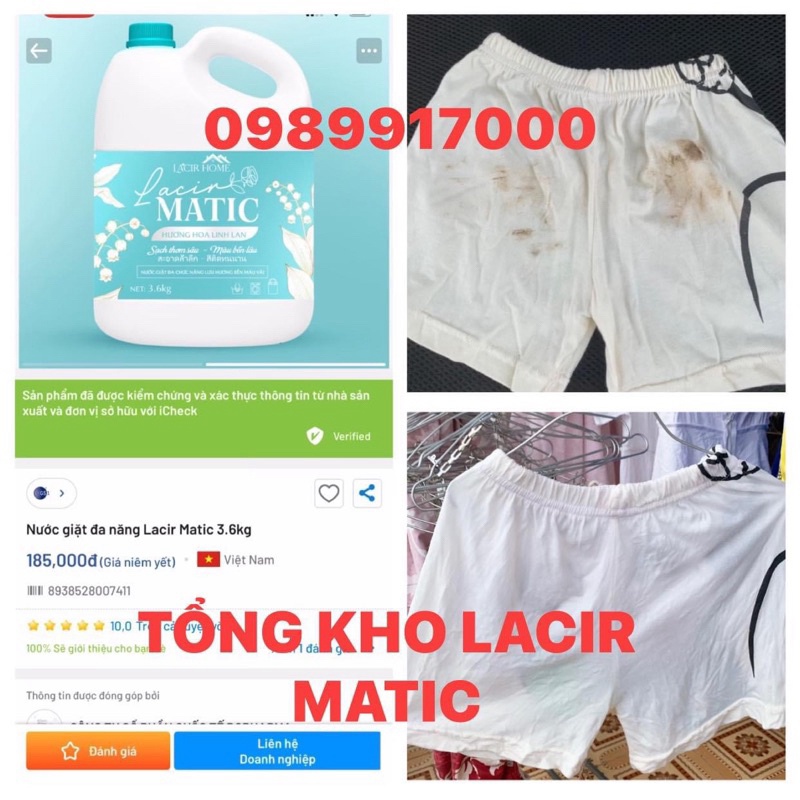 1 CAN NƯỚC GIẶT XẢ LACIR MATIC DR LACIR 3,6KG LACIR HOME CHÍNH HÃNG - 100% organic