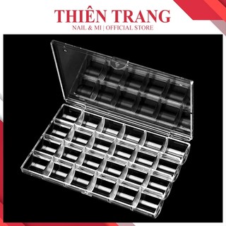Khay mica 24 ô đựng charm đá - khay đựng charm đá hoa bột cỡ lớn 24 ô - Hộp nhựa đựng phụ kiện nail