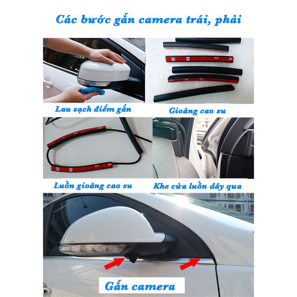 Giá tốt nhất - Bán chạy nhất  Camera 360 Ô Tô Xem 4 Cam Cùng Lúc, Màn Hình 7inch Full HD, Có Led Đi Đêm, BH