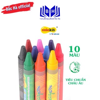 Sáp màu 10 màu doraemon cr-c04/do - hộp bút sáp 10 màu thiên long cr-c04/do
