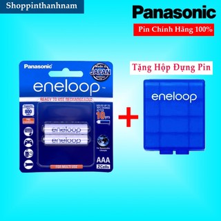 Pin Sạc Eneloop AAA Panasonic 800 mAh Vỉ 2 Viên Chính Hãng - Tặng Hộp Đựng Pin Eneloop Xanh