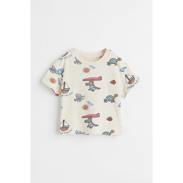 Áo phông cá beige 0813804046 HM H&M_hàng chính hãng authentic